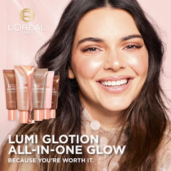 L'Oréal Paris Lumi Glotion hidratación constante gracias a glicerina y manteca de karité.