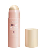 L'Oreal Paris Lumi Le Glow Stick Golden Couture front swatch for instant radiance.