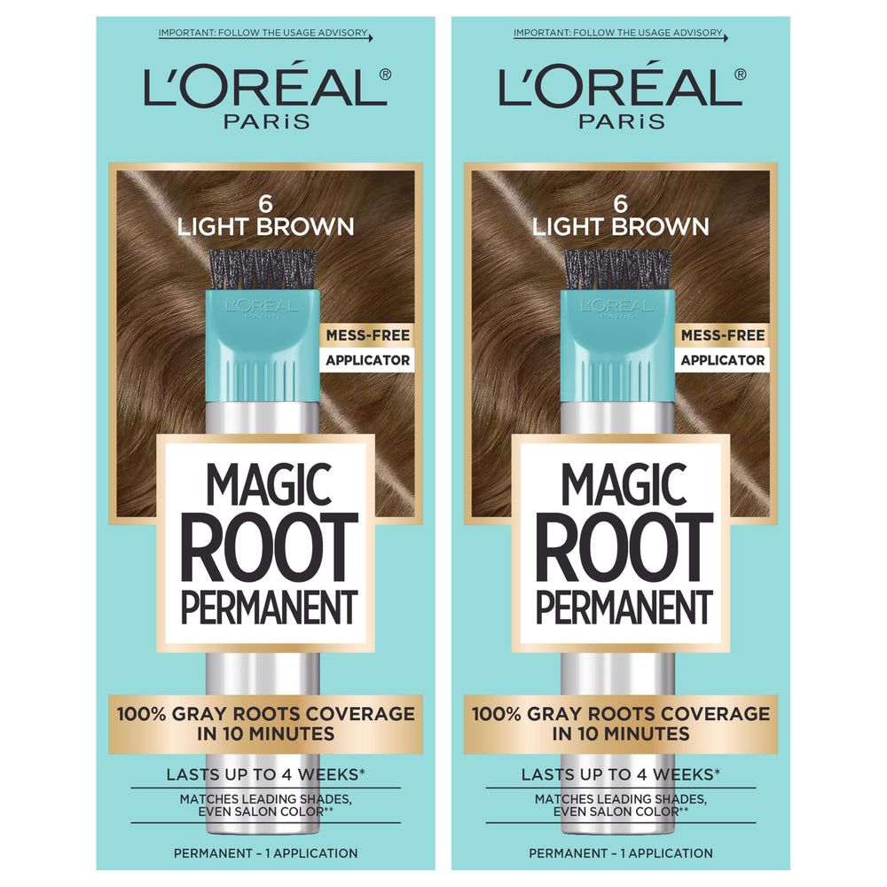 L’Oréal Paris Magic Root Permanent bottle and precision brush for fast root touch-ups.