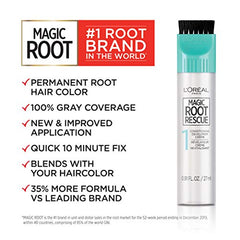 L'Oreal Paris Magic Root Rescue gray coverage across roots for seamless color.