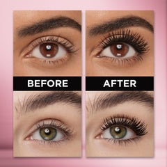 L'Oréal Paris Mascara con brocha ondulada suave para separar pestañas.