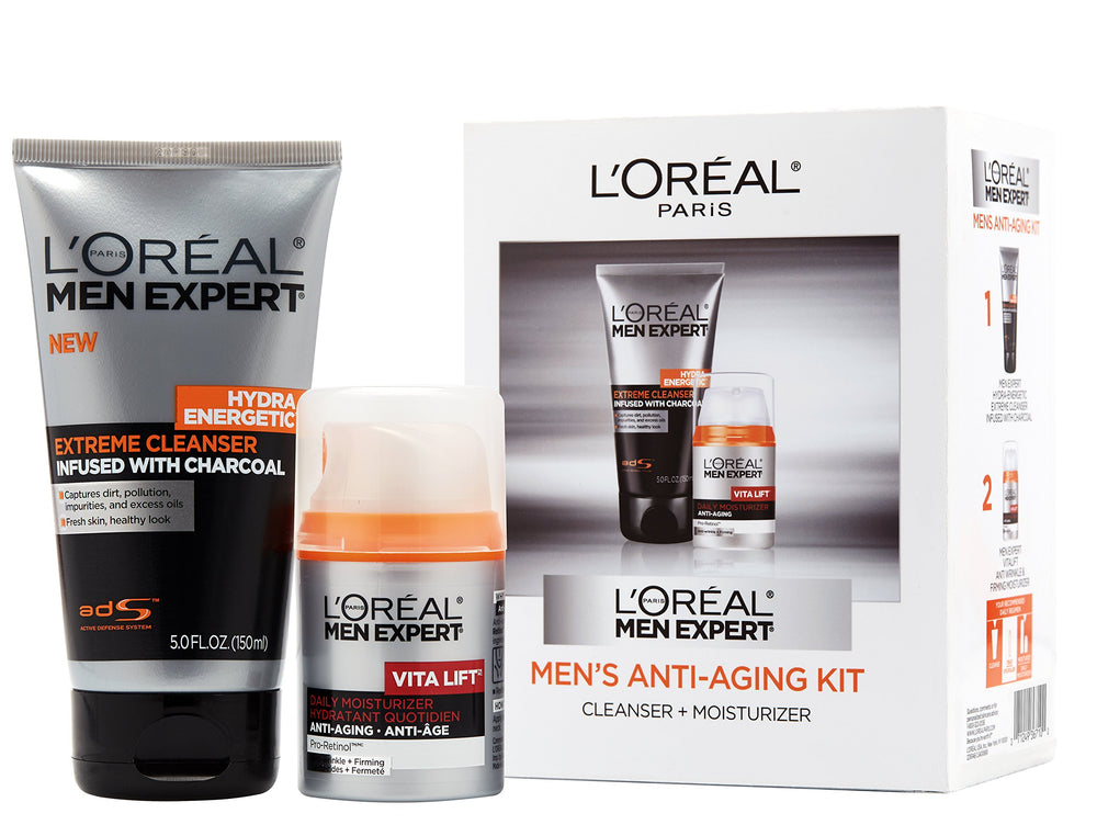 L'Oreal Paris Men Expert Limpiador de carbón activado, botella para limpieza de poros.