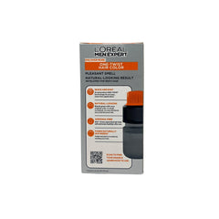 L'Oreal Paris Men Expert One Twist gray-coverage jet-black result demonstrates seamless blending.