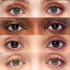 L'Oreal Paris Original Voluminous Mascara deep violet shade on lashes