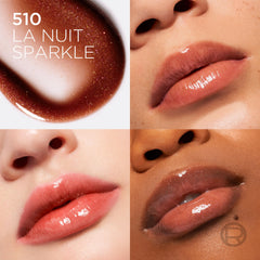 L'Oreal Paris Plump Ambition Hyaluron Lip Oil aplicado con aplicador almohadilla para labios suaves