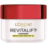 L'Oréal Paris Revitalift crema facial SPF25, frasco de textura ligera para hidratación diaria.