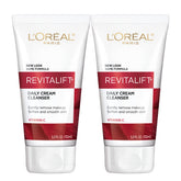 L'Oreal Paris Revitalift Daily Cream Cleanser en botella desmaquilla y limpia suavemente.