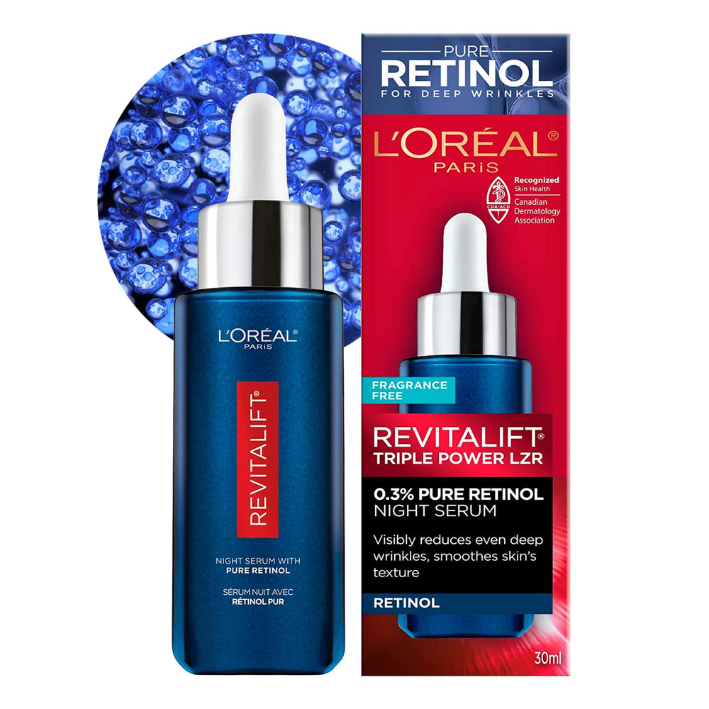 L'Oreal Paris Revitalift bottle highlights potent retinol for smoother skin overnight