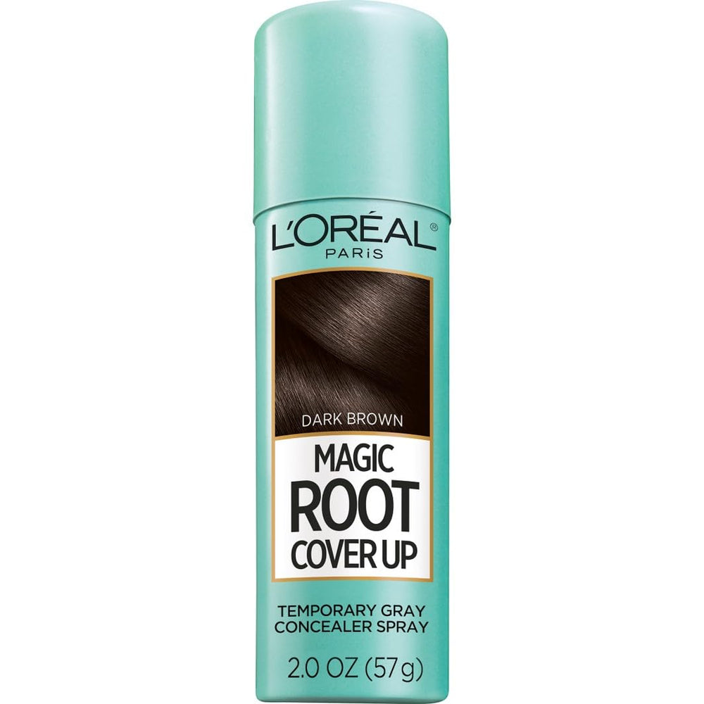 L'Oreal Paris Root Cover Up bottle application shows quick root concealment on the go.