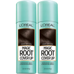 L'Oreal Paris Root Cover Up Dark Brown 2oz pack of 2 conceals gray roots instantly.