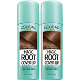 L'Oreal Paris Root Cover Up light brown spray conceals gray roots quickly for seamless touch-ups.