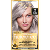L'Oreal Paris Superior Preference 8S bottle with luminous light silver blonde shade.