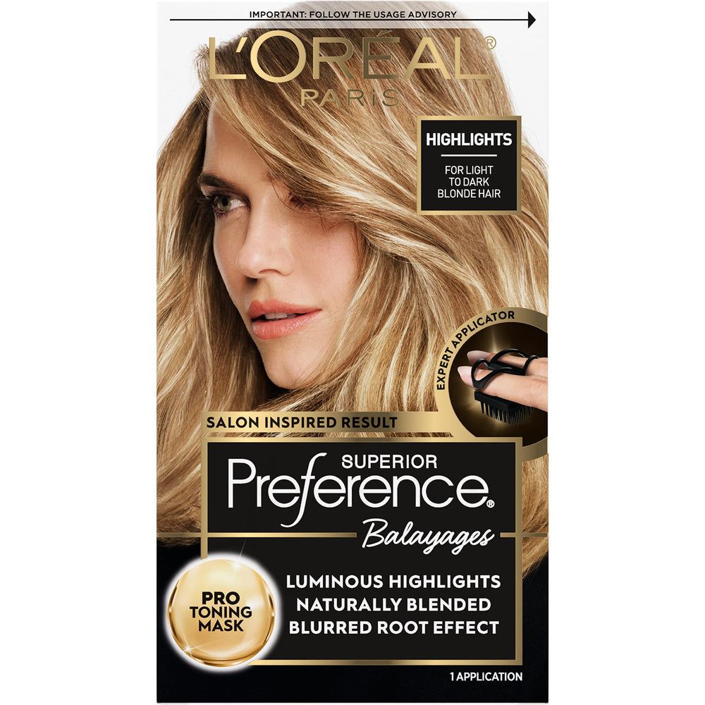 L'Oreal Paris Superior Preference Balayage Kit expert applicator enables precise at-home balayage.