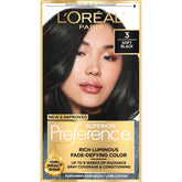 L’Oréal Paris Superior Preference Soft Black 3 color gel delivering fade-defying radiance.