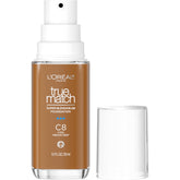 L'Oreal Paris True Match en tono C8 con bomba para aplicación precisa.