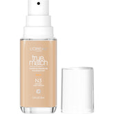 L’Oréal Paris True Match fondo dispensador, aplicación suave y natural.