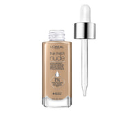 L’Oréal Paris True Match Nude Hyaluronic en botella con acabado radiante e hidratante.