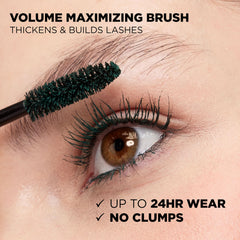 Máscara L’Oréal Paris Voluminous Original, apta para ojos sensibles y lentes de contacto.