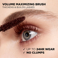 L'Oreal Paris Voluminous Original Mascara, tono burgundy profundo, look intenso y duradero.