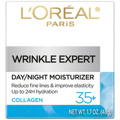 L’Oréal Paris Wrinkle Expert 35+ aplicación rostro y cuello facilita cuidado diario.