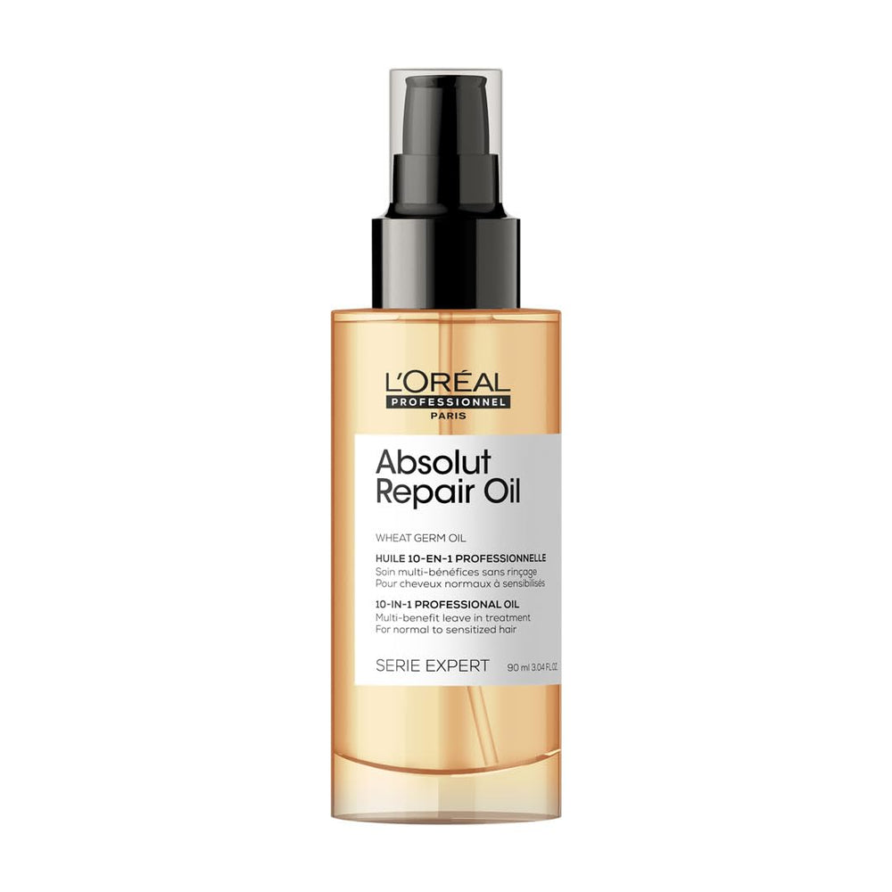 L’Oréal Professionnel Paris Absolut Repair bottle offers nourishment for damaged hair.