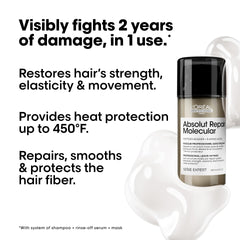 L’Oréal Professionnel Paris Absolut Repair Molecular heat protection up to 450°F for styling