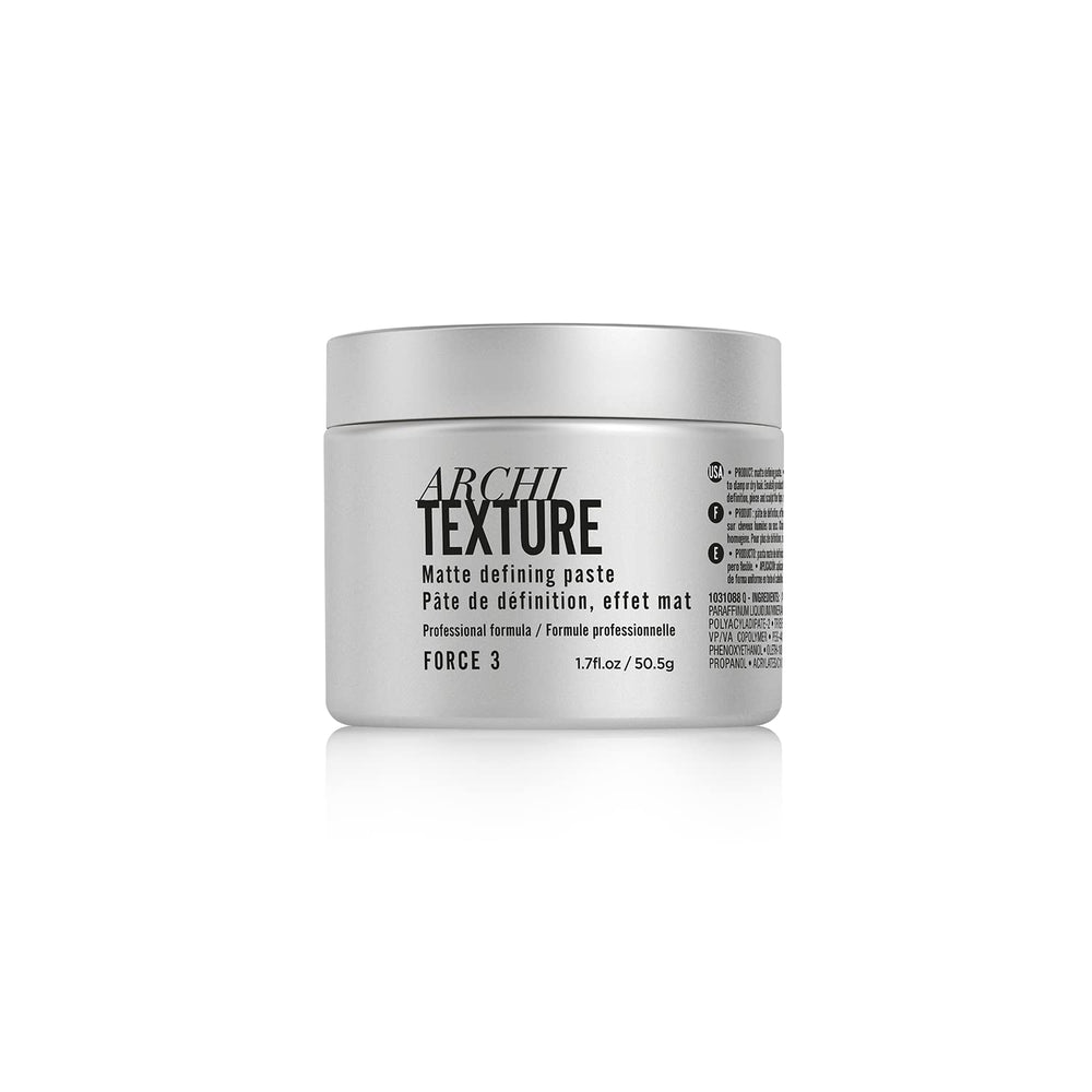 L’Oréal Professionnel Paris Architexture pomade jar offers medium hold texture and matte definition.