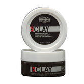 L'Oréal Professionnel Paris styling clay for men pack shot showing strong hold and matte finish.