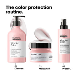 Frizz control and softness with Vitamino Color leave-in spray