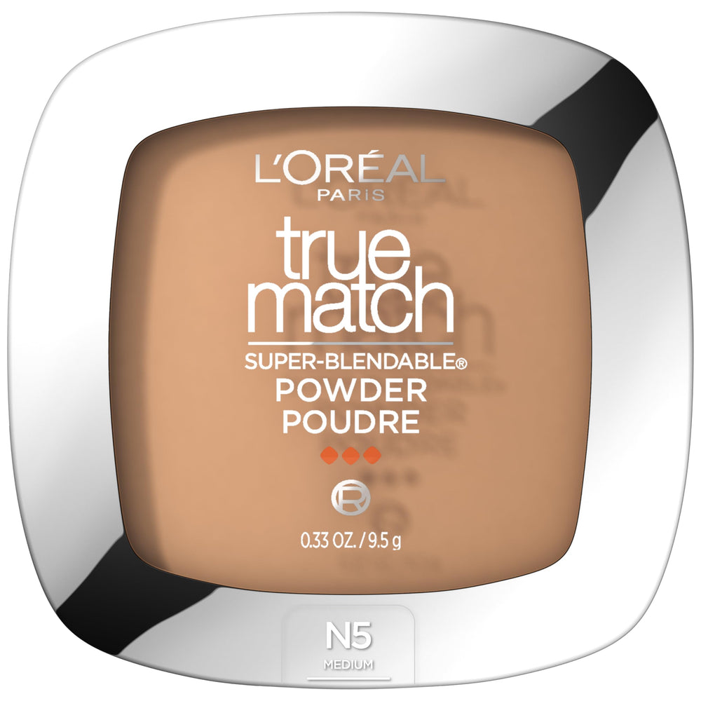 L’Oréal True Match Polvo base N5 Medio, empaque incluido, acabado natural.