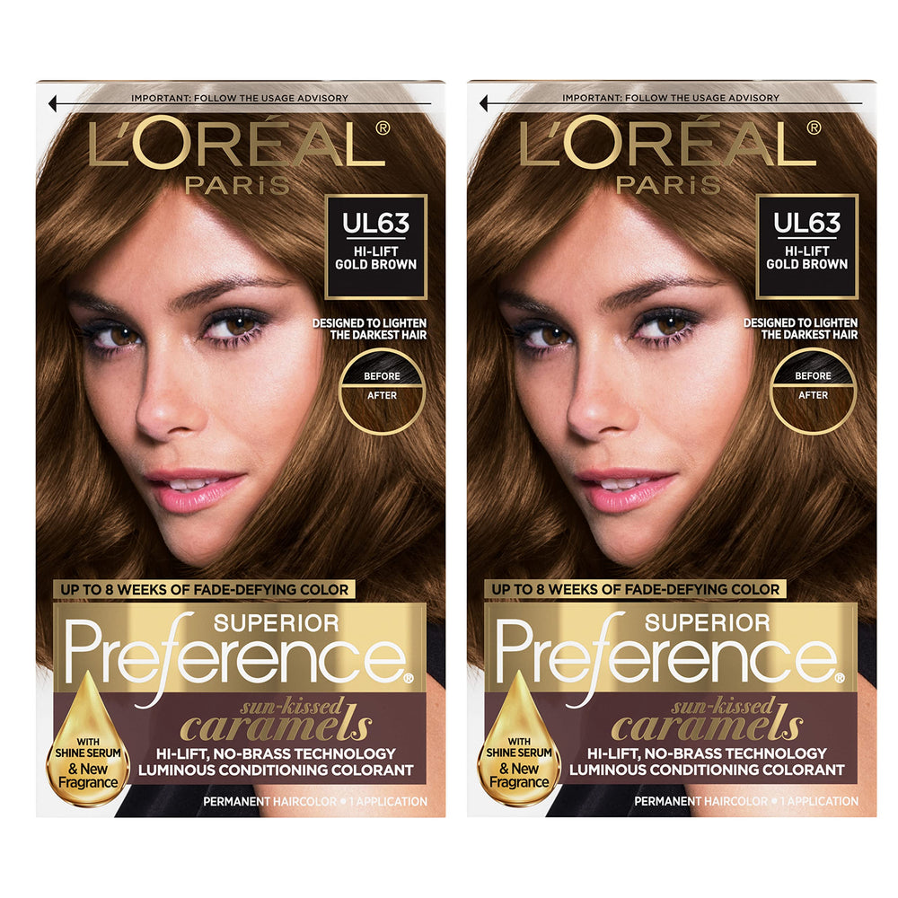 L'Oreal Paris Superior Preference Hi-Lift Golden Brown bottle for rich color