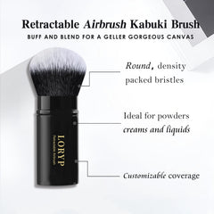 LORYP dense bristle head enables precise powder and liquid makeup