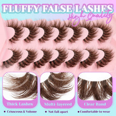 Losha Brown Lashes crisscross cat eye adds length and definition