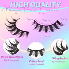 Losha Lashes wispy 8D anime lashes with fluffy volume.