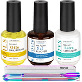 Louinstic quita esmalte gel, botella removedor para uso doméstico rápido.