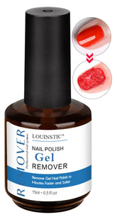 LOUINSTIC Removedor de Esmalte Gel, botella de 15 ml para retirada rápida sin dañar uñas.