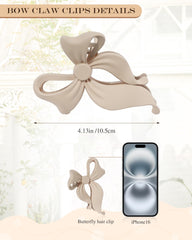 Lourny bow hair clip in grey adds subtle elegance and keeps hair neat