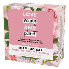 Love Beauty and Planet Blooming Color Shampoo Bar packaging.