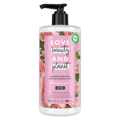 Loción corporal Love Beauty and Planet murumuru-rosa botella: hidratación duradera