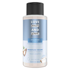 Love Beauty And Planet Weightless Volume bottle pour for light, lift-ready hair