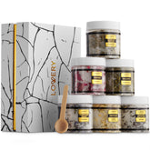 LOVERY Deluxe Epsom salts gift set in marble and gold box for at-home spa moments.