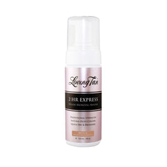 Loving Tan 2 HR Express mousse bottle with medium shade for even coverage.