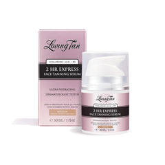 Loving Tan NEW 2 Hr Express Face Tanning Serum bottle for quick, even sunless glow.
