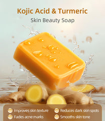 Lathering LOYATRO Kojic Acid Turmeric Soap Bar for daily facial and body cleansing