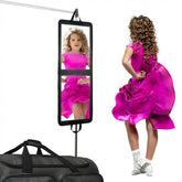 LPHUMEX foldable dance mirror offers full-body view for quick checks and touch-ups.