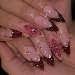 LPOODDNU 3D crystal diamond design nails add sparkle to any look