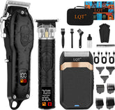 LQT professional hair clipper set with a metal embossed body for premium feel.