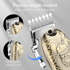 LQT beard trimmer with four guide combs for precise trimming