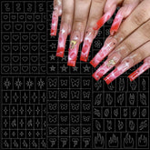 LRKNNO estencil de uñas con corazones para un diseño fácil y duradero