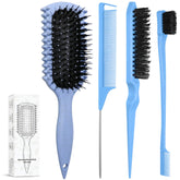 LSKHJT curl-defining brush blue, front view for precise curl shaping.